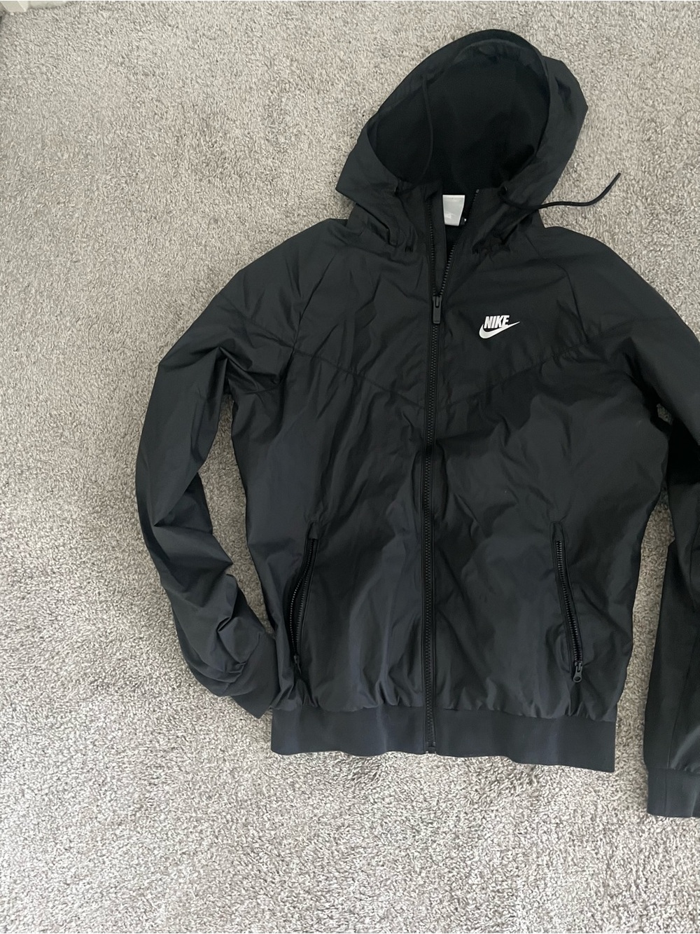 Nike Black Jacket with White Logo Trim